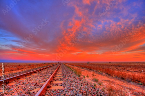 Indian-Pacific railway across the Nullarbor photo