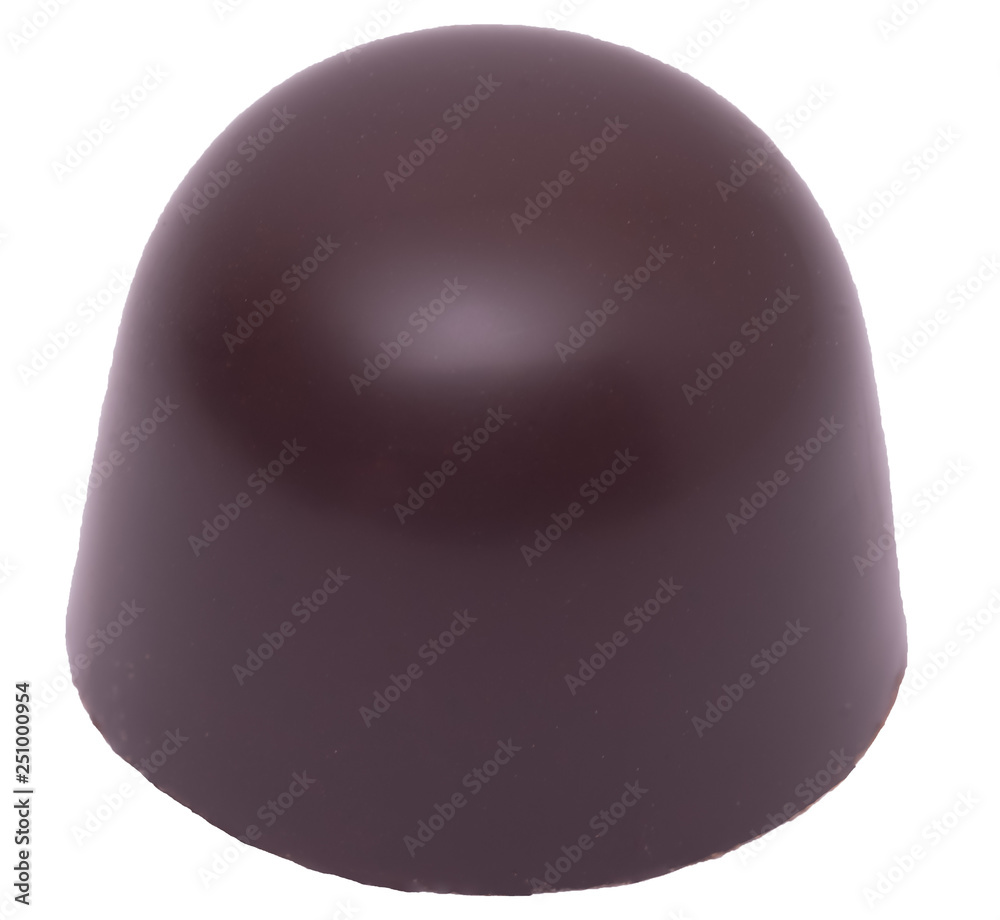Single curved molded chocolate without background Single curved molded chocolate without background
