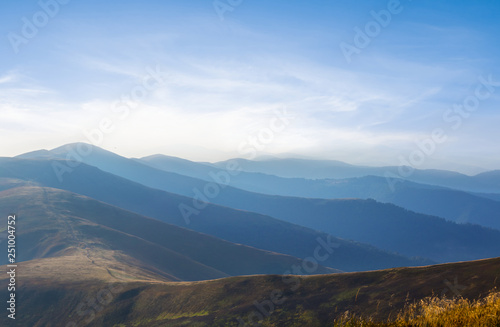 beautiful mountain valley in a blue mist © Yuriy Kulik