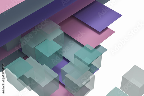 Fototapeta Naklejka Na Ścianę i Meble -  Colorful paper shape, 3d rendering