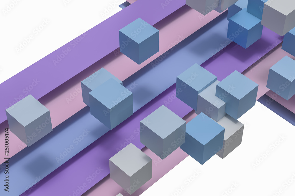 Colorful paper shape, 3d rendering Colorful paper shape, 3d rendering