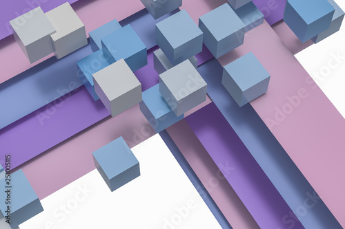 Fototapeta Naklejka Na Ścianę i Meble -  Colorful paper shape, 3d rendering