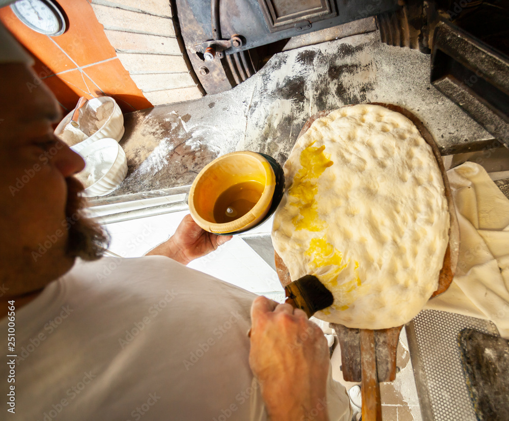 Fototapeta premium Schiacciata is a kind of bread made in Tuscany, Italy.