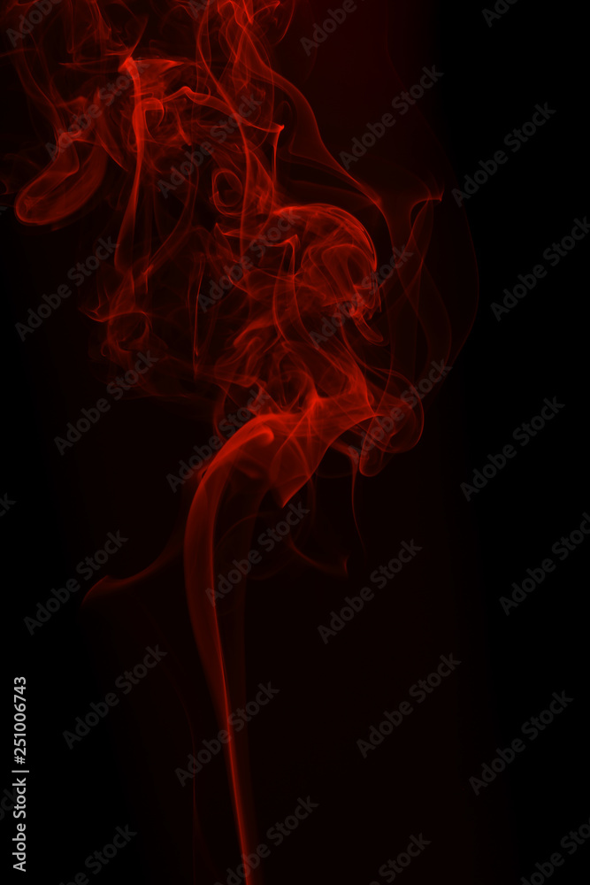 Movement of red smoke on black background Movement of red smoke on black background