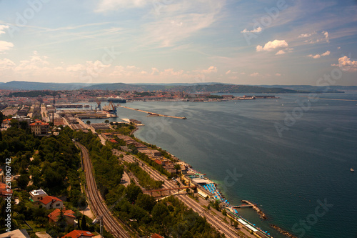 Top view of the harbor in Trieste