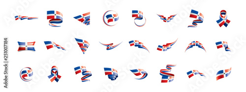 Dominicana flag, vector illustration on a white background