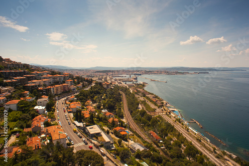 Top view of the harbor in Trieste