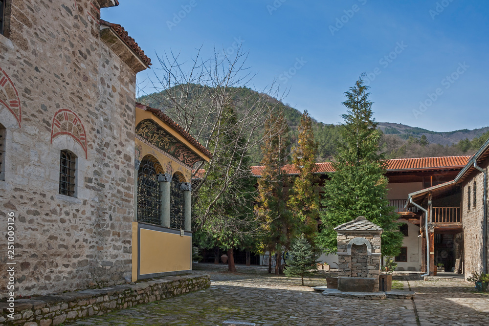 Buildings in Medieval Bachkovo Monastery Dormition of the Mother of God, Bulgaria