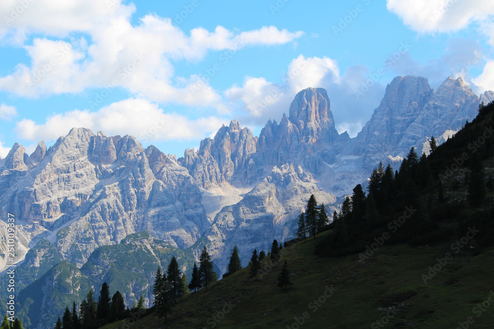 The rocky peaks of the Dolomites mountains, Italy