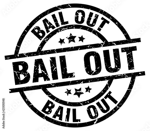 bail out round grunge black stamp