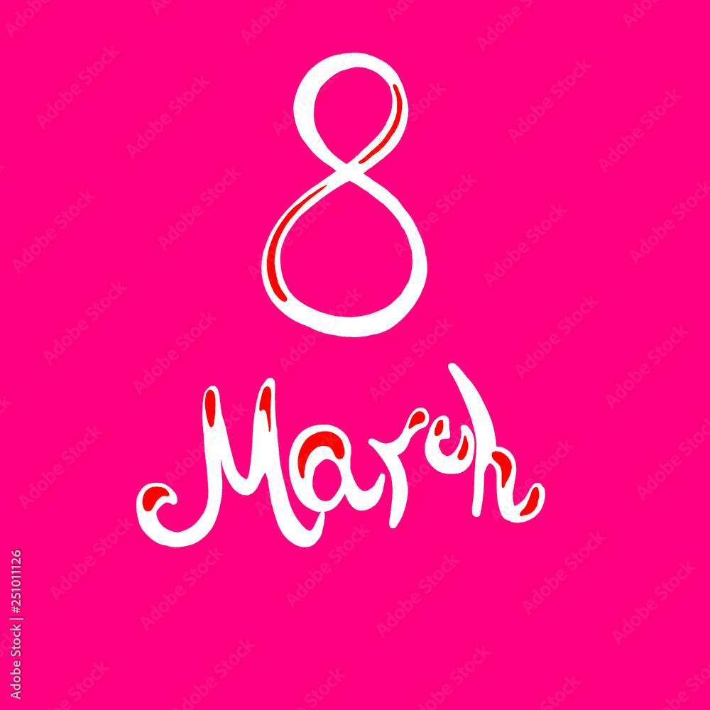 Obraz premium March 8 on a pink background