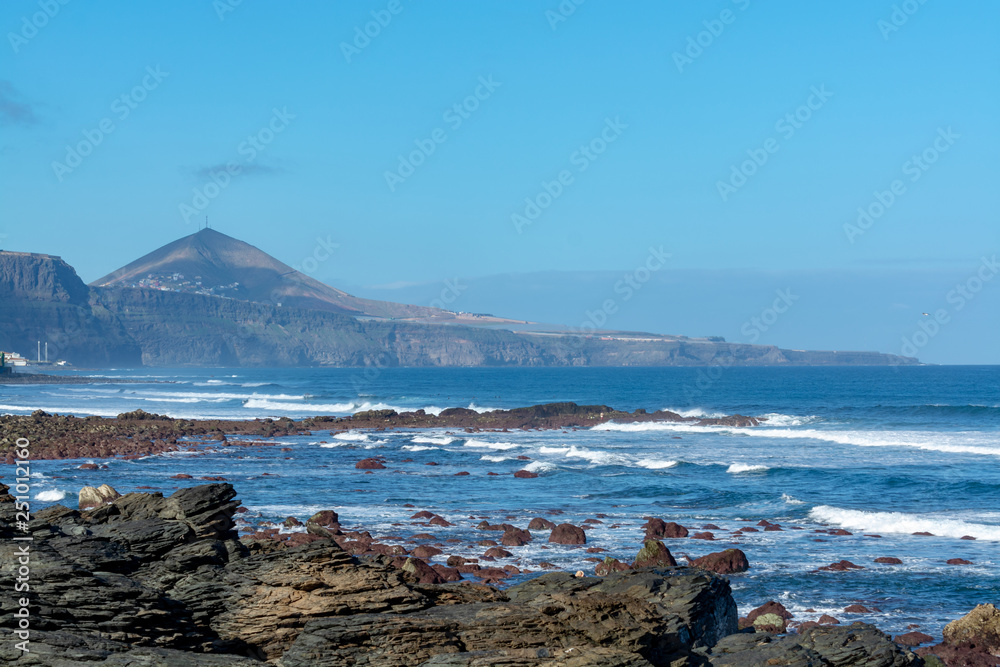 Coast line near Galdar, northern part of Gran Canaria island, Spain Coast line near Galdar, northern part of Gran Canaria island, Spain