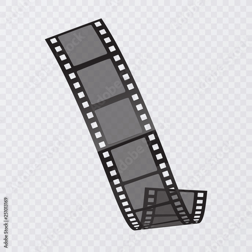 Set of vector film strip isolated on transparent background.Old film strip with 3d vector illustration