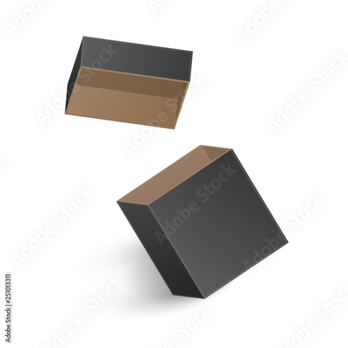 The Opened black box isolated on white background. Vector illustration