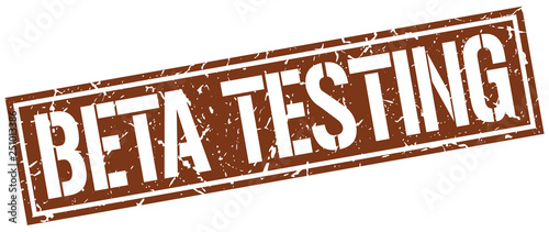 beta testing square grunge stamp