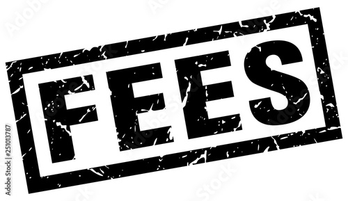 square grunge black fees stamp