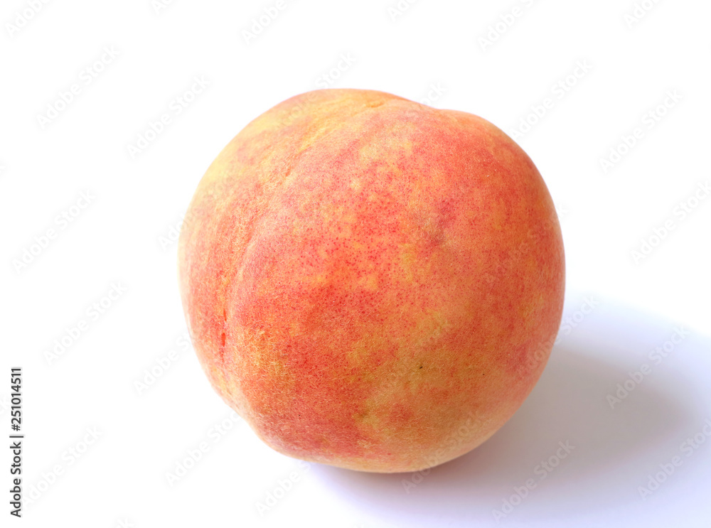 Closed Up a Fresh Ripe Peach Isolated on White Background Closed Up a Fresh Ripe Peach Isolated on White Background