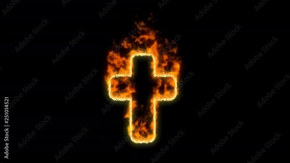 cross symbol inflames. Then disappears. In - Out loop. Alpha channel Premultiplied - Matted with color black cross symbol inflames. Then disappears. In - Out loop. Alpha channel Premultiplied - Matted with color black