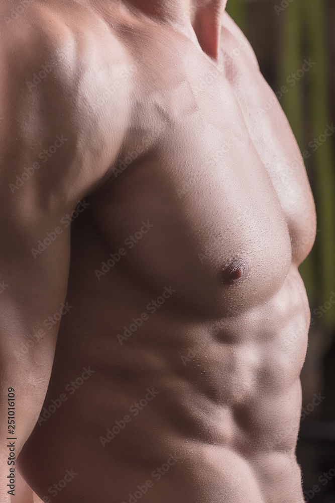 a man is engaged in bodybuilding in the gym, raises the bar and trains his muscles. a man is engaged in bodybuilding in the gym, raises the bar and trains his muscles.