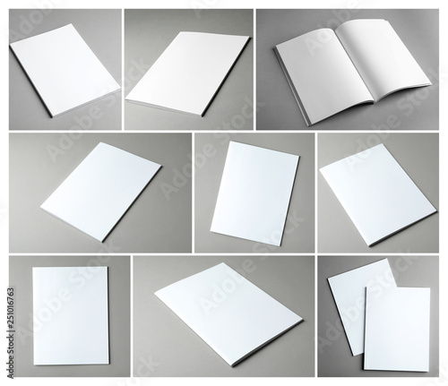 Wallpaper Mural Set of blank brochures on color background. Mock up for design Torontodigital.ca