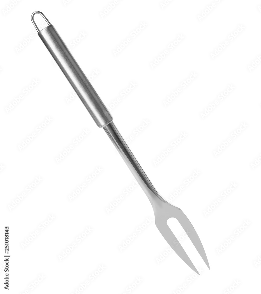 Meat fork on white background. Kitchen utensils Meat fork on white background. Kitchen utensils
