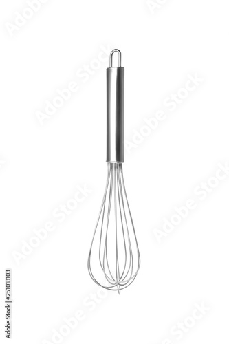 Balloon whisk on white background. Kitchen utensils © New Africa
