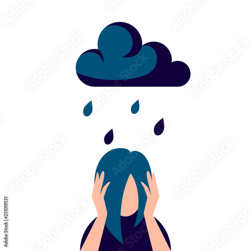 Depression vector concept in simple flat style