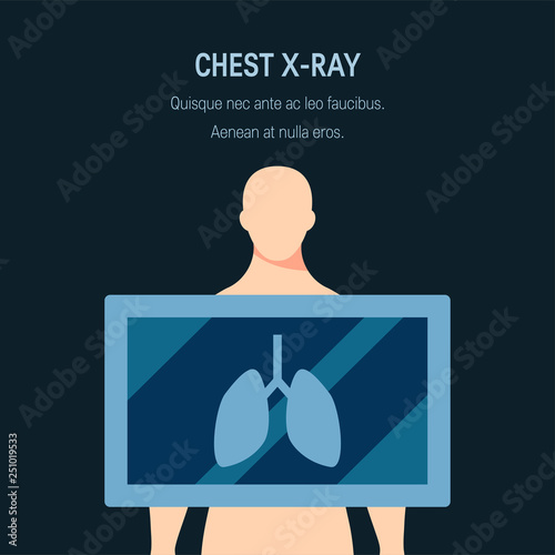 Lungs diagnostic vector design in flat style
