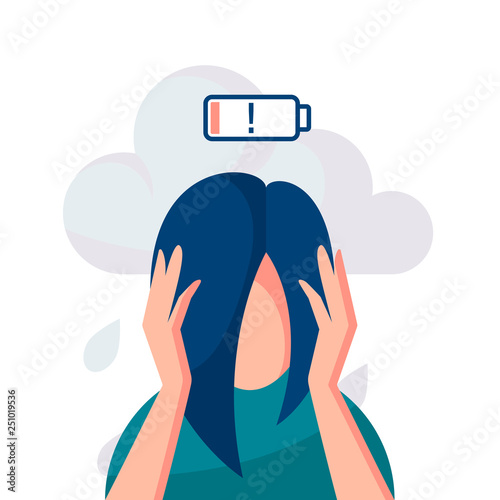 Depression vector concept in simple flat style
