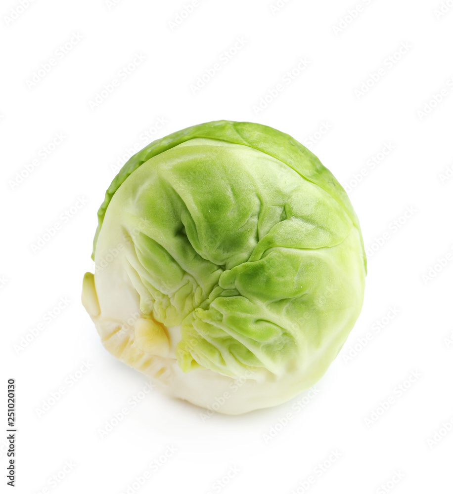 Fresh tasty Brussels sprout on white background