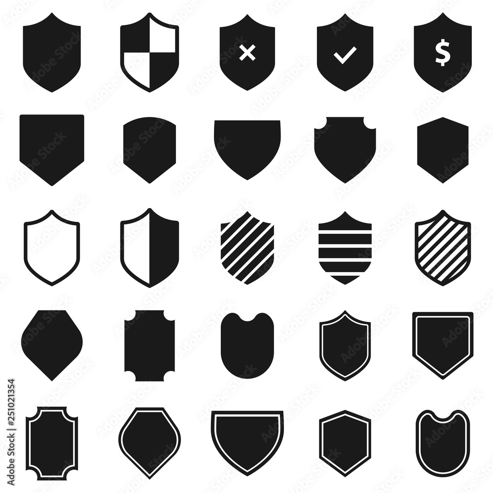 security shield - minimal web icon set. simple vector illustration. concept for infographic, website or app.