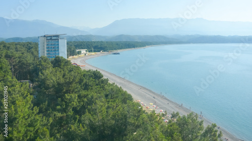 View of the resort in Pitsunda Bay