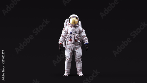 Photo Astronaut with Gold Visor and White Spacesuit with Neutral White lighting Front