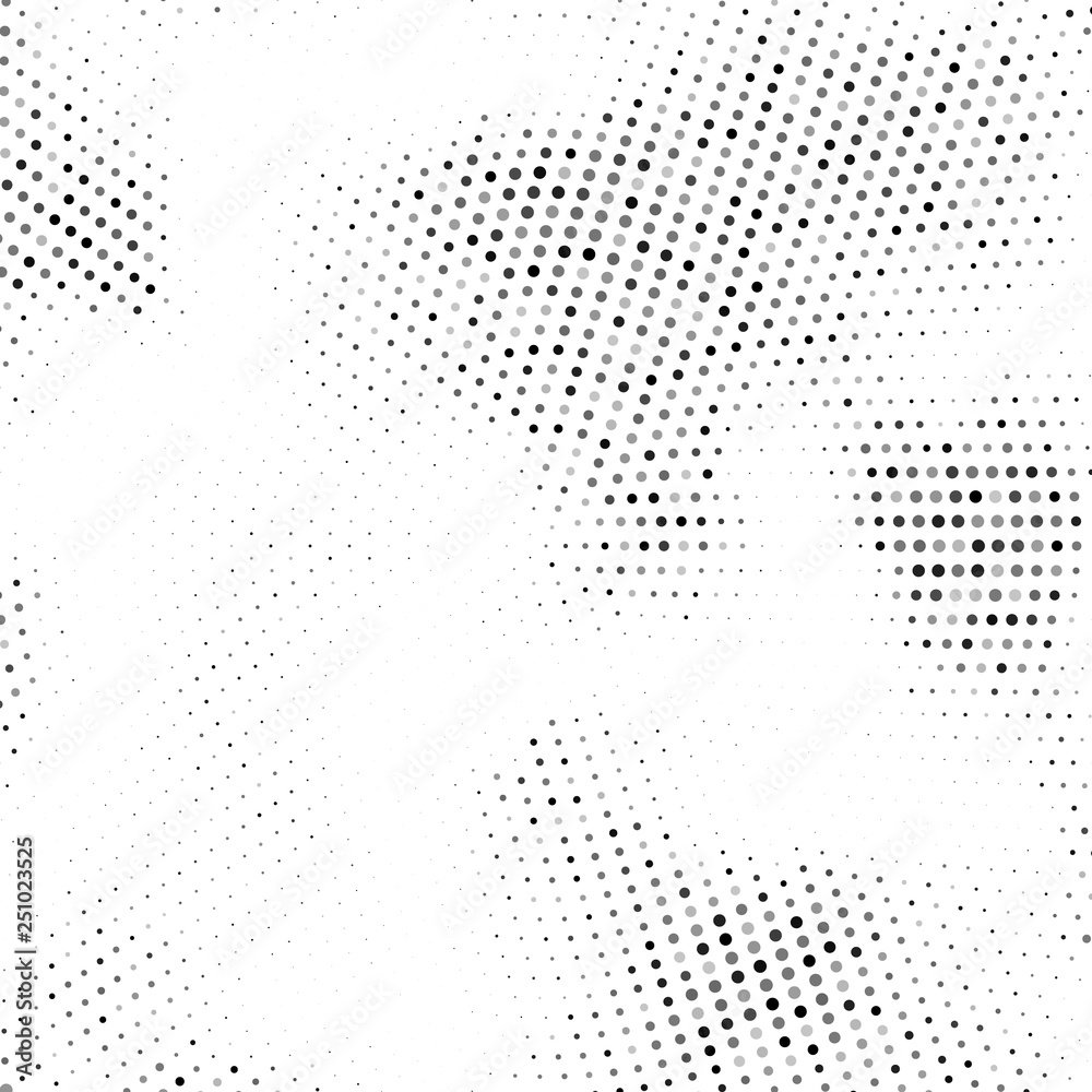 Grange halftone texture of black and white dots.