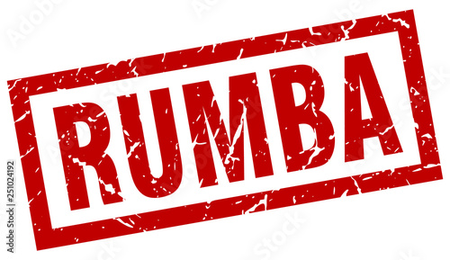 square grunge red rumba stamp