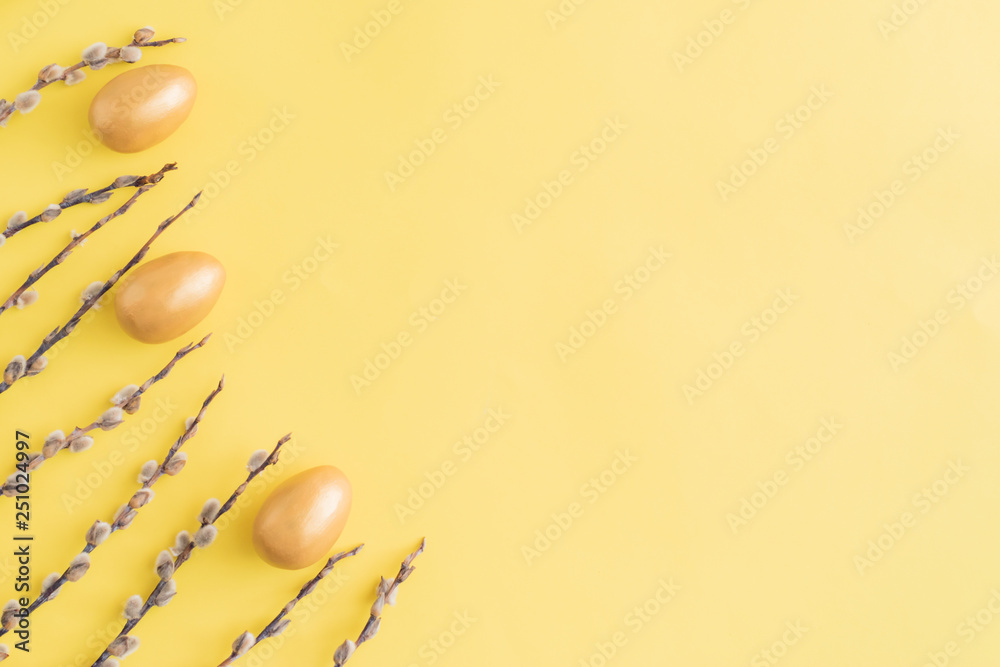 Fototapeta premium Flat lay easter composition