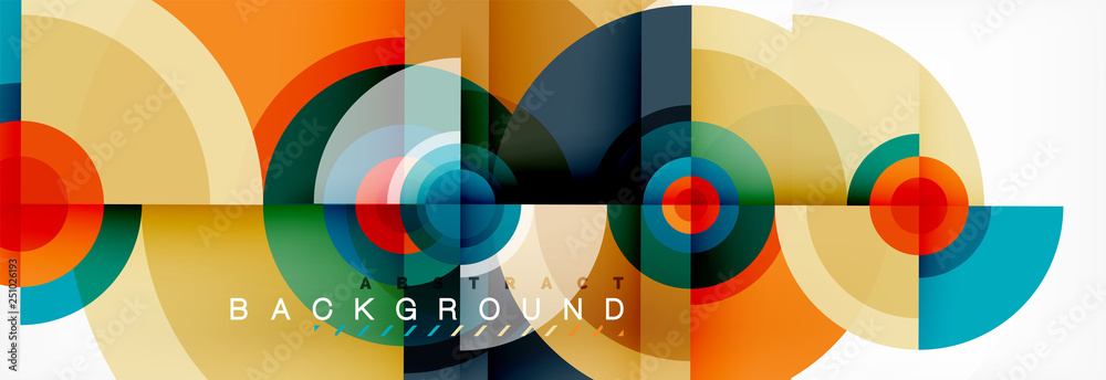 Minimal geometric circles and triangles abstract background, techno modern design, poster template Minimal geometric circles and triangles abstract background, techno modern design, poster template