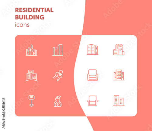 Residential building icons