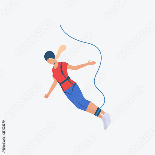 Bungee jumping flat icon
