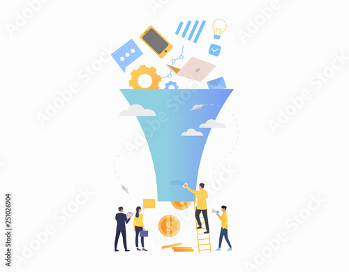 Purchase funnel flat icon
