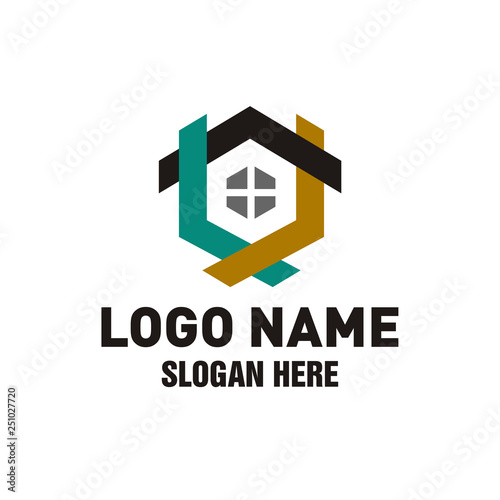 Creative Real Estate Logo Design, Triple House Logo Design Template