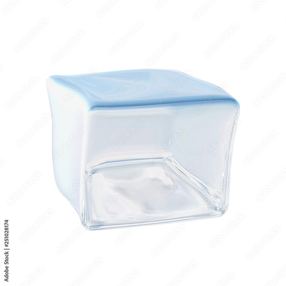 Blue ice cube isolated on white background. 3d render. Blue ice cube isolated on white background. 3d render.