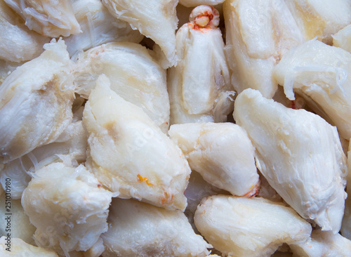 The texture of Crab Meat, the ingredient to cooking