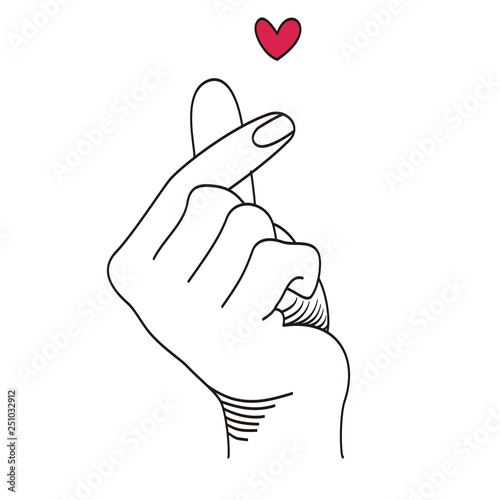 k-pop love finger hand symbol