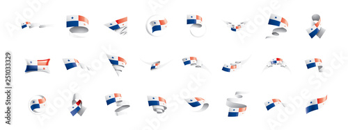 Panama flag, vector illustration on a white background