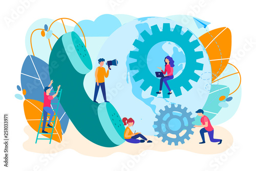Setting, adjustment people vector concept.