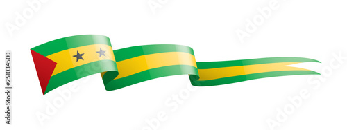Sao Tome and Principe flag, vector illustration on a white background