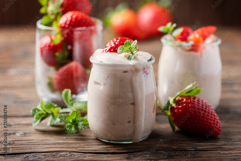 Healthy yougurt with stawberry Healthy yougurt with stawberry