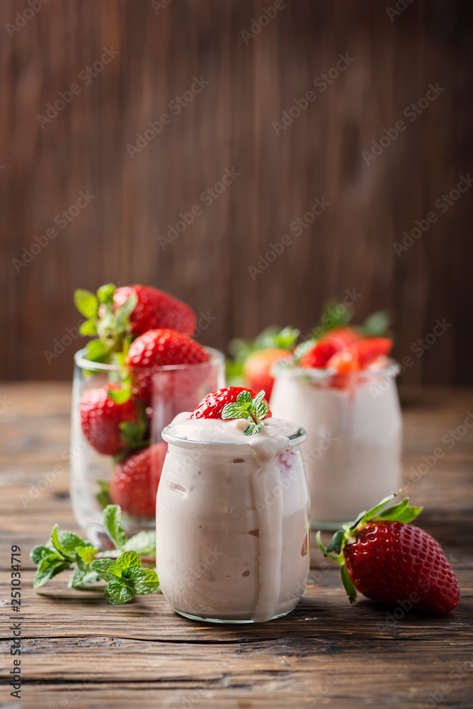 Healthy yougurt with stawberry Healthy yougurt with stawberry