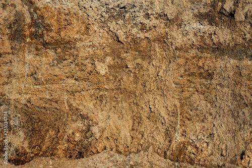 the soil with different layers close up